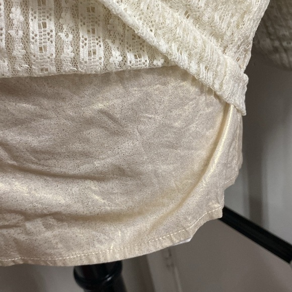 Y2K HOLLISTER METALLIC LACE MINI SKIRT WITH FOIL LINING PLUS COMFORT COTTON SLIP - Picture 7 of 11